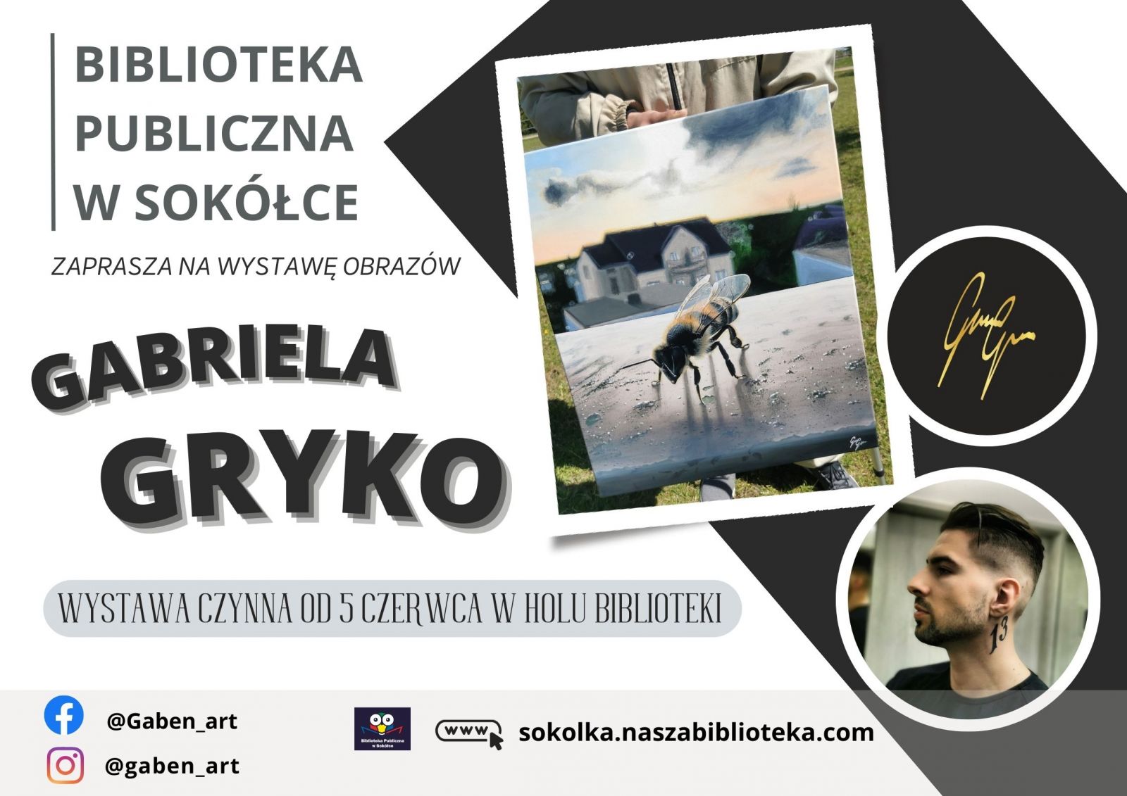 Plakat promujący wystawę obrazów Gabriela Gryko